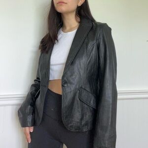DANIER 100% genuine leather blazer jacket